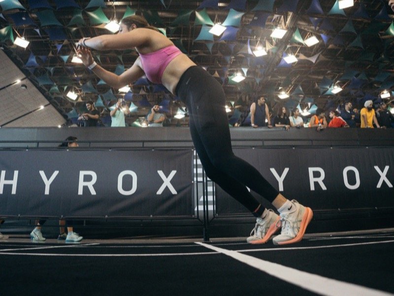 Burpee Broad Jump at a HYROX race